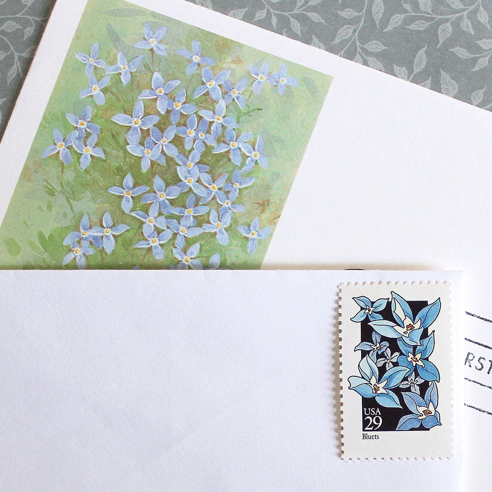 29c Blue & White Wildflowers Stamps - Pack of 10