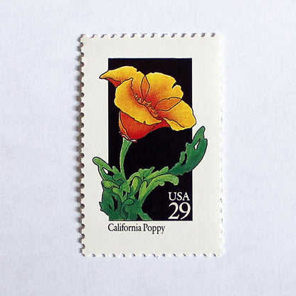29c California Poppy Wildflower Stamps - Pack of 5