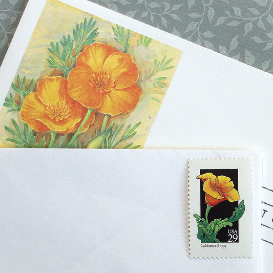 29c California Poppy Wildflower Stamps - Pack of 5