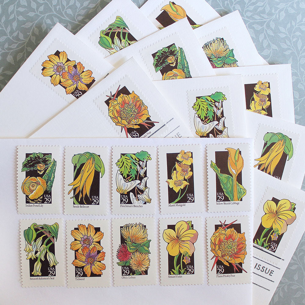 29c Yellow Wildflowers Stamps - Pack of 10