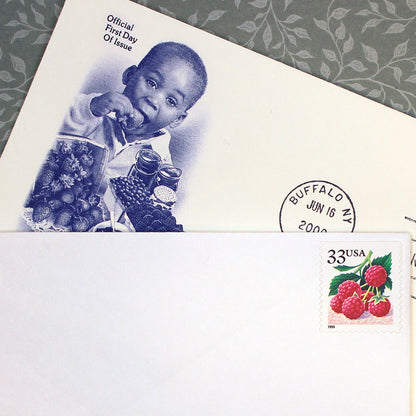 33c Raspberries Stamps - Pack of 5