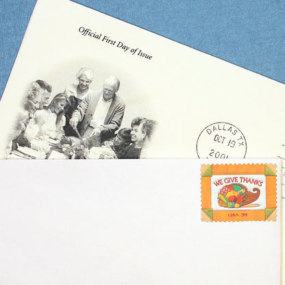 34c Thanksgiving Cornucopia Stamps - Pack of 10