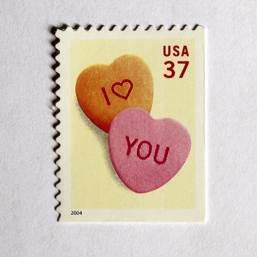 22c Stencil Heart Love Stamps - Pack of 10