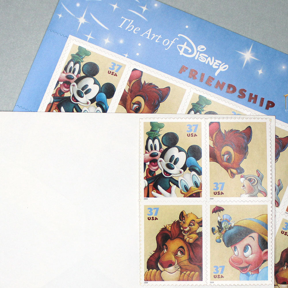 37c Disney Friendship Stamps - Block of 4