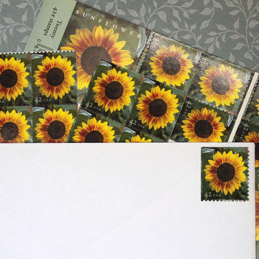 42c Sunflower Stamps - Pack of 20