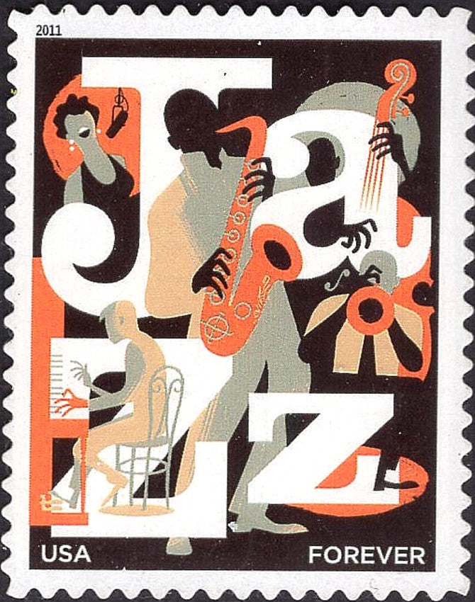 Five 55c Jazz (Forever ) Stamps .. Unused US Postage Stamps | Age of Jazz | Louie Armstrong | Benny Goodman | American Music | New Orleans