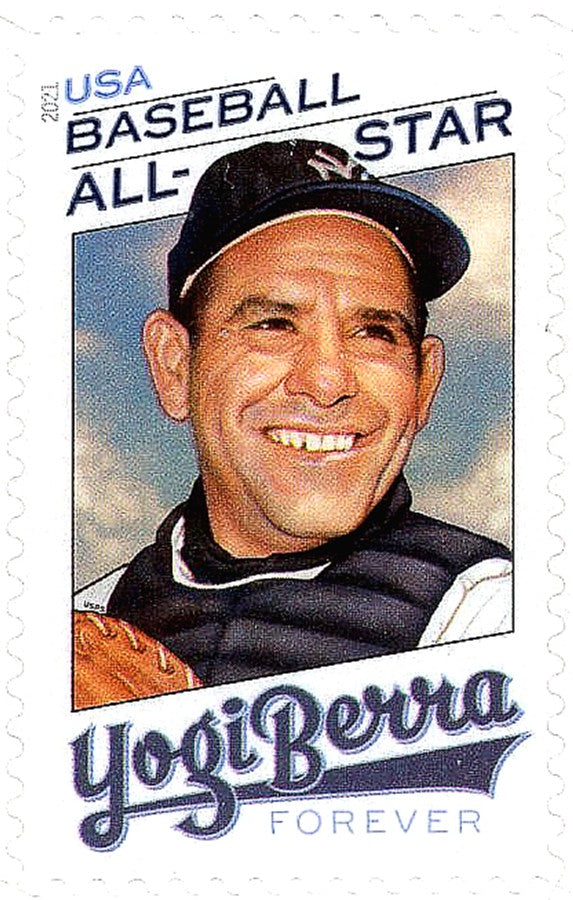 Pack of 10 Yogi Berra Forever Stamp | Baseball All Star | Yankees | World Series | Sports Legends | New York | Hall of Fame Catcher | Mets