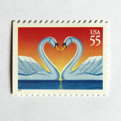 55c Swan Love Stamps .. Vintage Unused US Postage Stamps .. Pack of 10