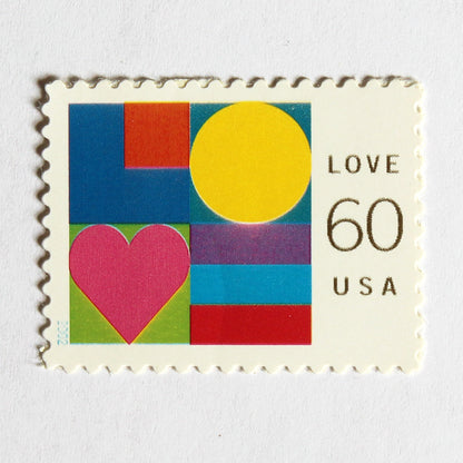 60c Abstract Love Stamps .. Vintage Unused US Postage Stamps .. Pack of 10