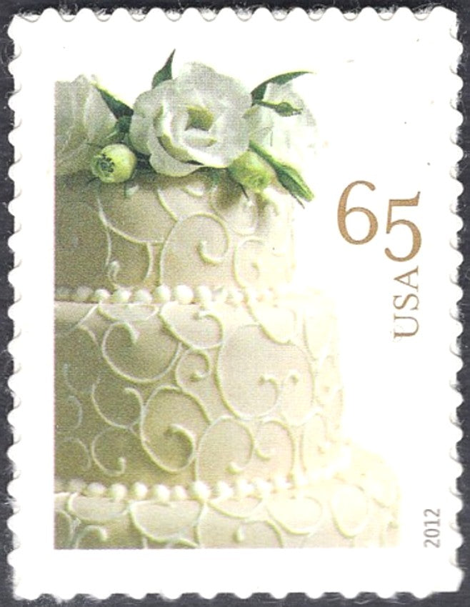 FIVE (5) 65c Wedding Cake stamps | Unused US Postage Stamps | Mail Wedding Invitations | Self-sticking stamp | RSVP envelope | Traditional
