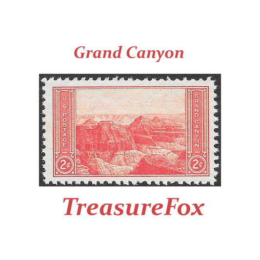 Ten 2c Grand Canyon National Park stamps .. Vintage Unused US Postage Stamps | Pack of 10 stamps | Arizona | White water rafting | Travel
