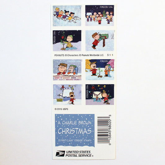 Charlie Brown Christmas Forever Stamps - Booklet of 20